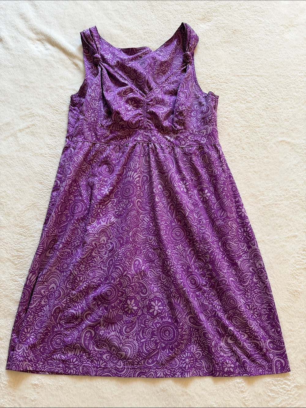 Athleta Purple Floral Twist-Front Midi Dress